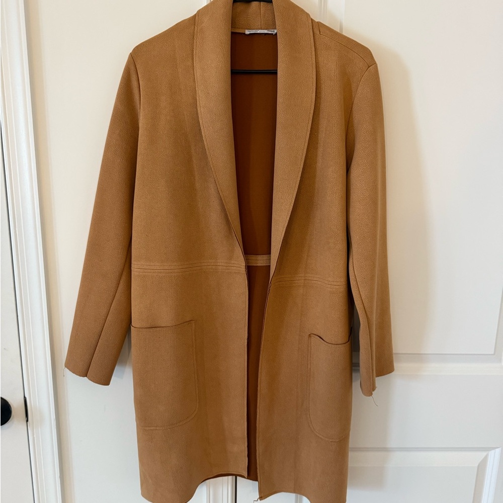 Zara Women's Tan Suede Coat